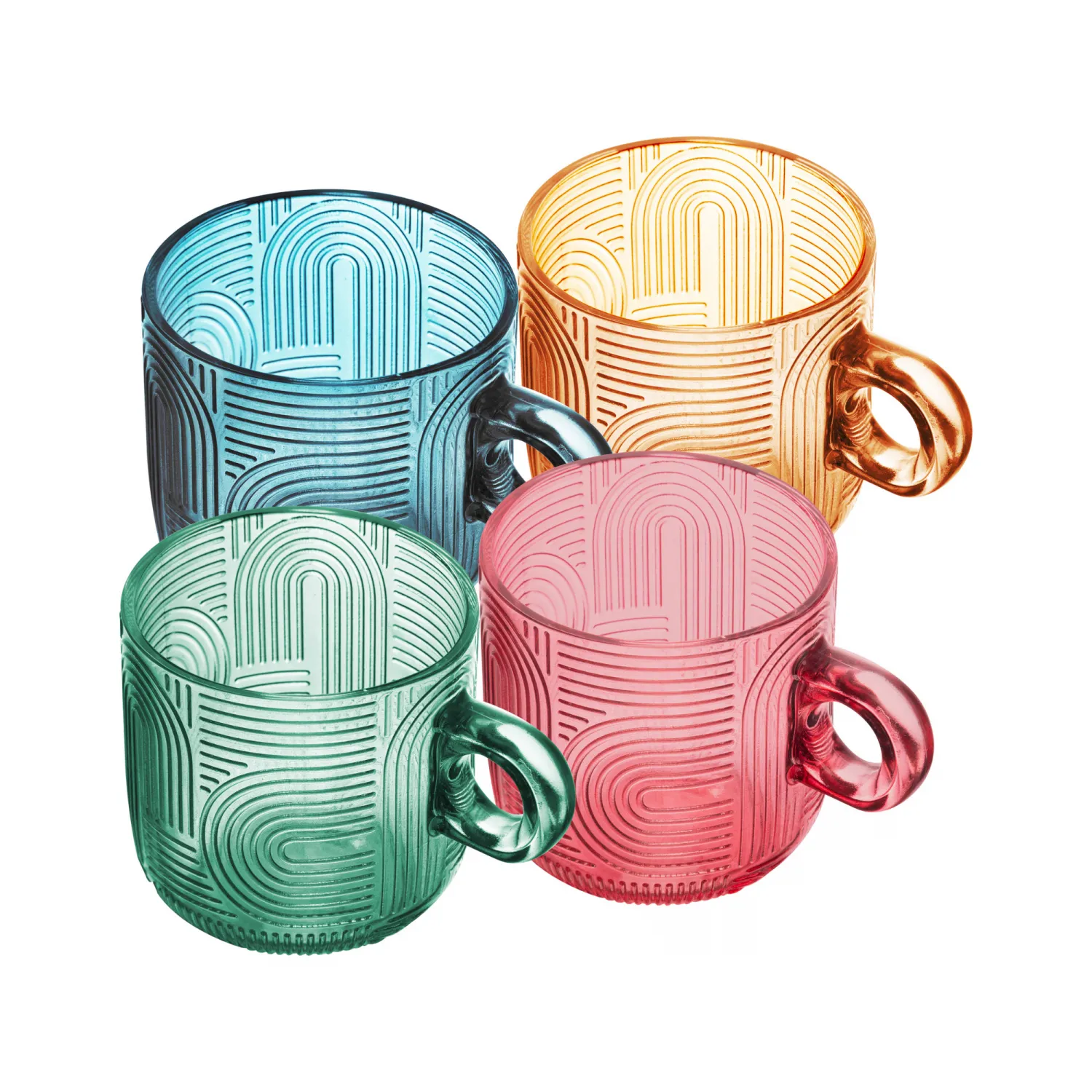 Conjunto 4 Xícaras de Vidro Frankfurt Colorido 100ml