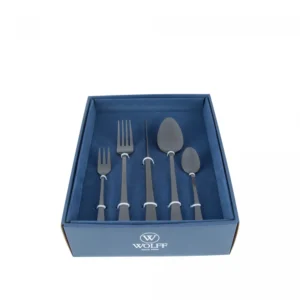 Faqueiro 30 Peças de Aço Inox Berna Preto Fosco