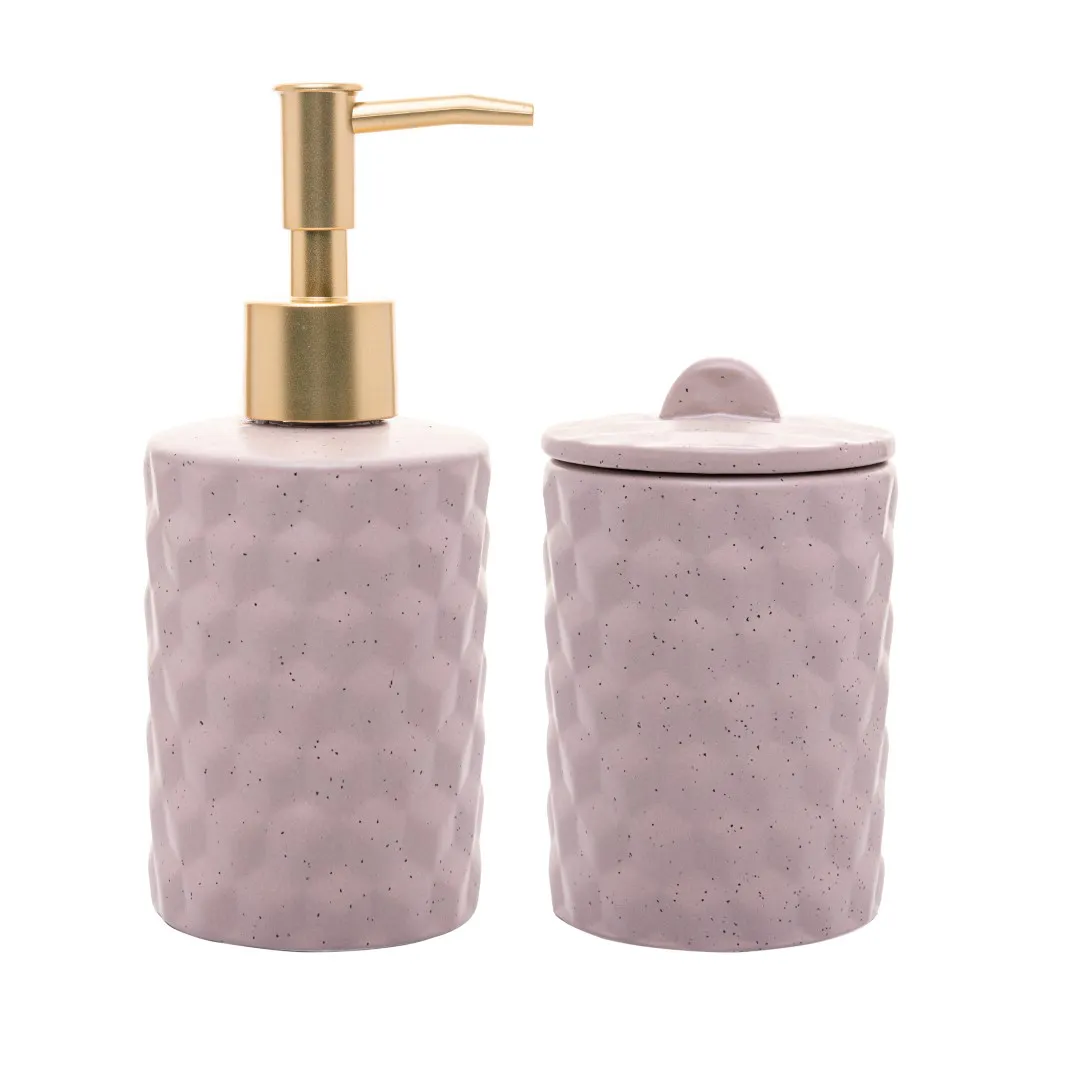 Conjunto para Banheiro Cerâmica Cube Bege 2 Peças