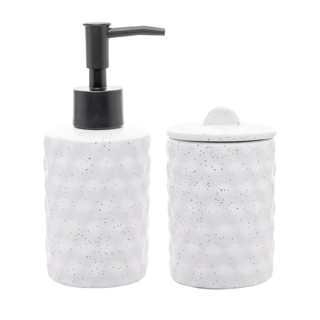 Conjunto para Banheiro Cerâmica Cube Branco 2 Peças