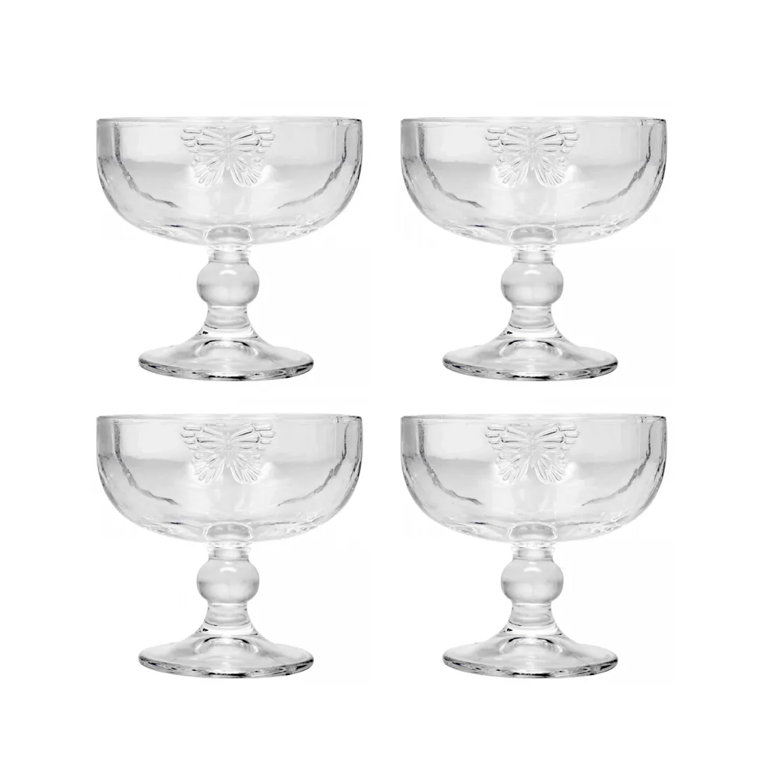 Conjunto 4 Taças para Sobremesa Vidro Lines Butterfly 240ml