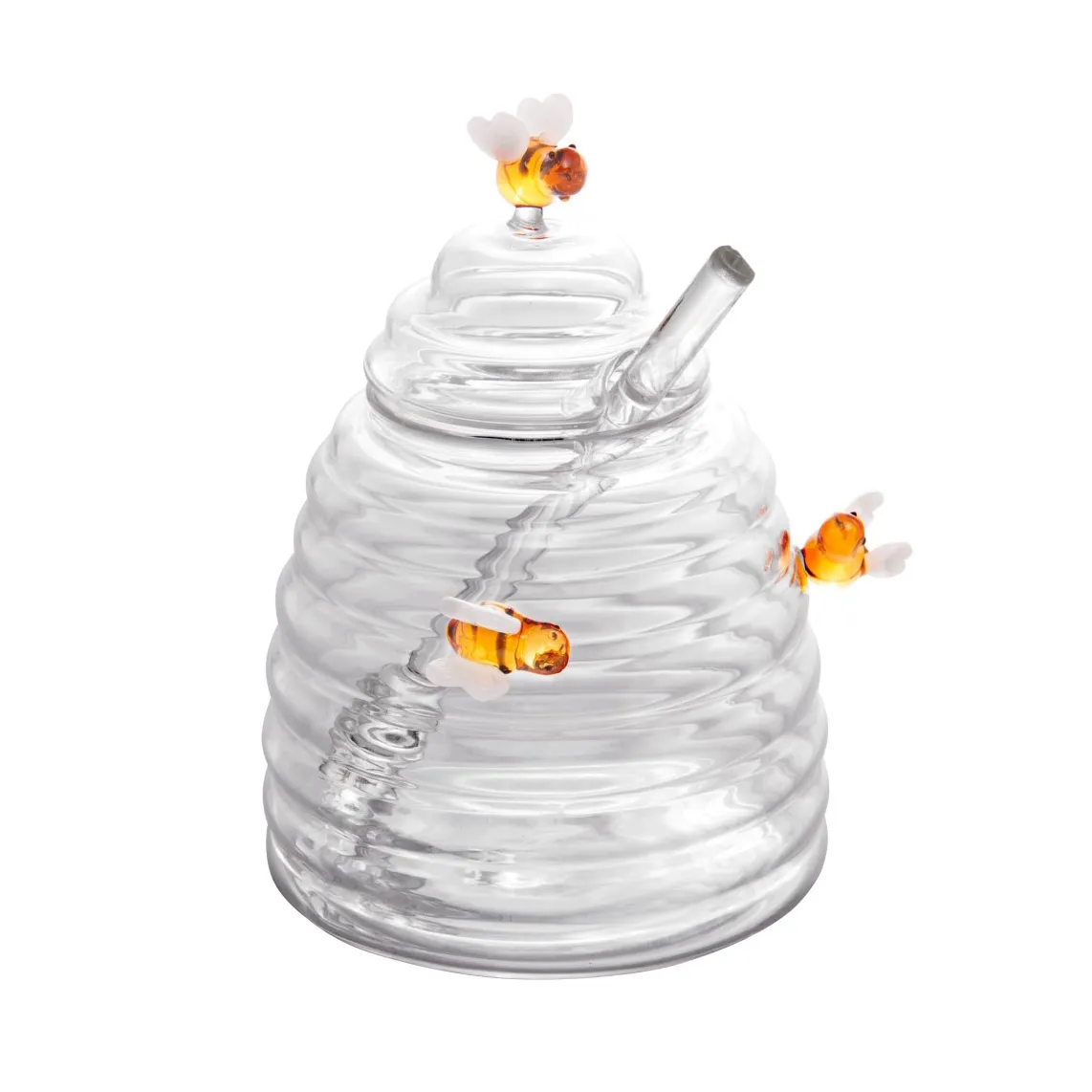 Meleira Vidro Borossilicato com Pegador Lovely Bee 470ml