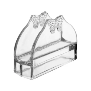 PORTA GUARDANAPOS DE VIDRO BUTTERFLY 13CM X 4CM X 9CM